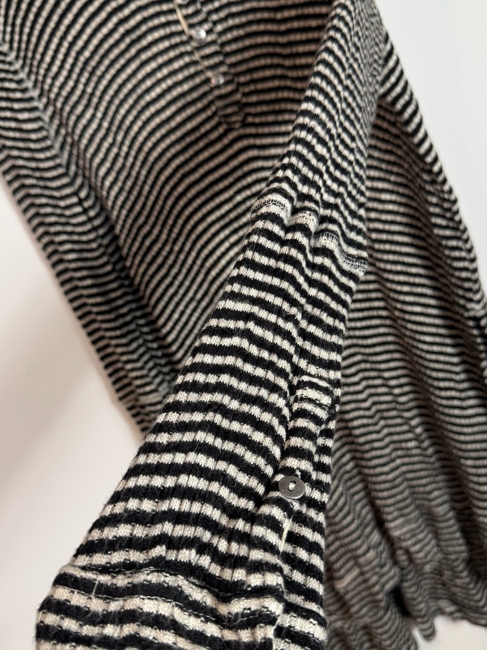 Free People We The Free Drippy Henley Top Tunic Striped Black Tea Medium - Picture 7 of 10